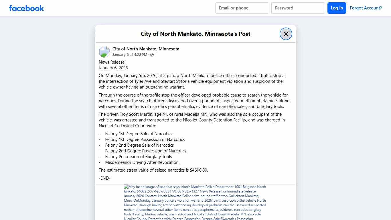 News Release January 6,... - City of North Mankato, Minnesota | Facebook